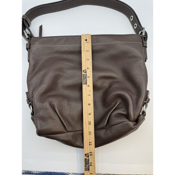 COACH Brown Pebble Leather Convertible Hobo Shoulder Bag F15064 EUC - Picture 12 of 15